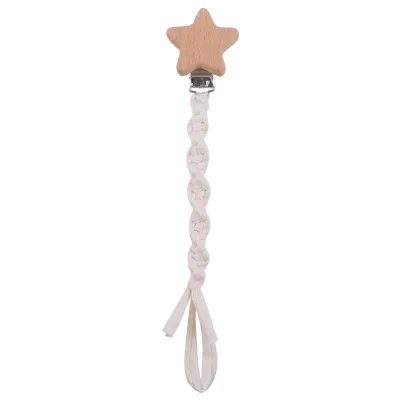 Children Newborn Baby Fashion Cartoon Star Anti-Drop Pacifier Chains Cotton Beech