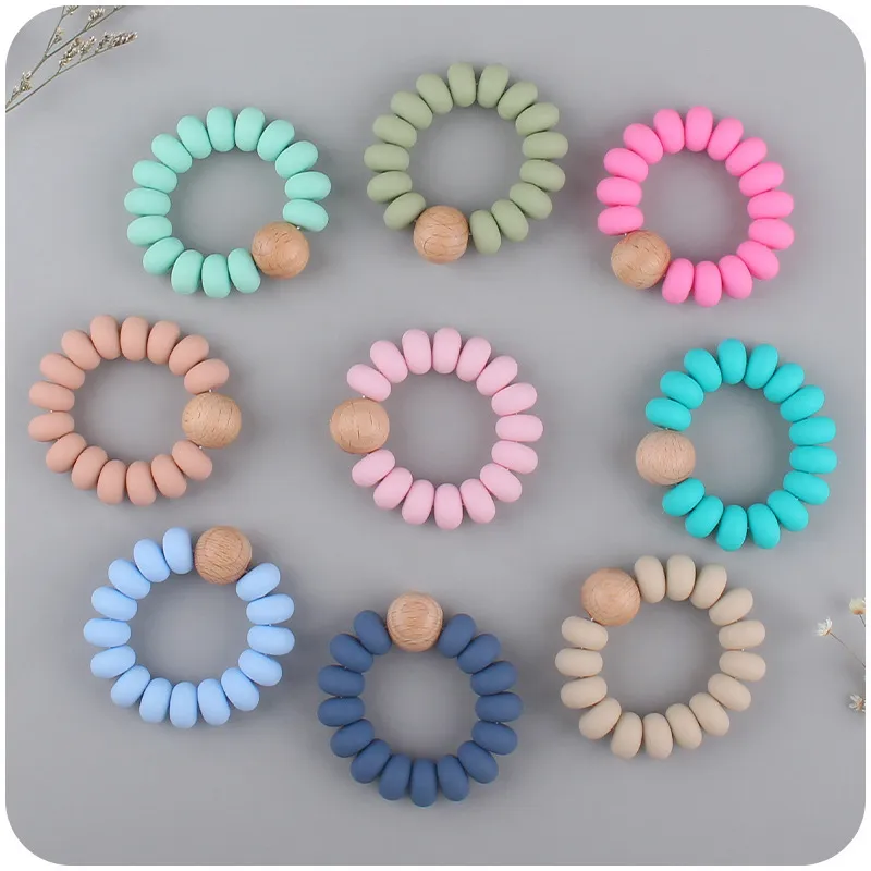 Baby Silicone Beech Beads Bracelet Teether Toy for Kids