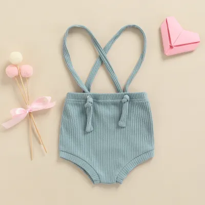 Toddlers Newborn Baby Fashion Girls Boys Pit Strip Solid Color Cotton Straps Romper Unisex Casual Middle Waist