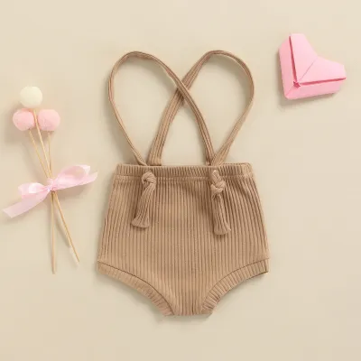 Toddlers Newborn Baby Fashion Girls Boys Pit Strip Solid Color Cotton Straps Romper Unisex Casual Middle Waist