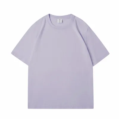 Men's Casual Solid Color Loose Round Neck Short-Sleeved Cotton T-Shirt