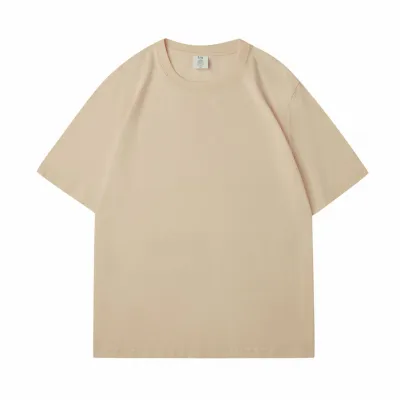 Men's Casual Solid Color Loose Round Neck Short-Sleeved Cotton T-Shirt