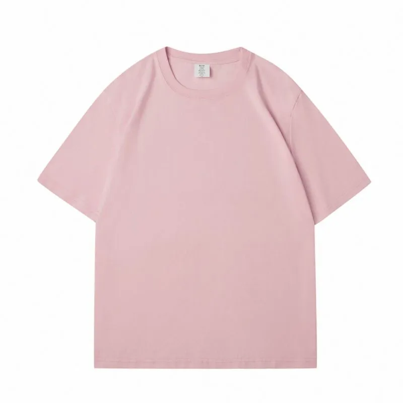 Men's Casual Solid Color Loose Round Neck Short-Sleeved Cotton T-Shirt