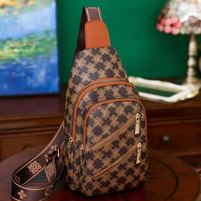 Women's Fashion Vintage Design Chest Bag with Letter Pattern