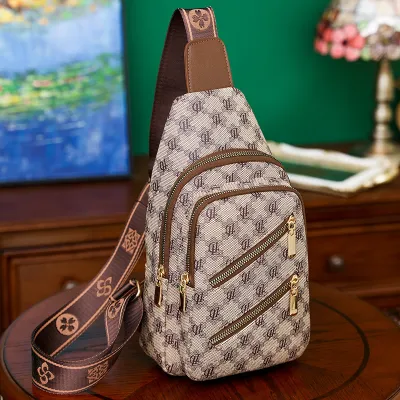 Women's Fashion Vintage Design Chest Bag with Letter Pattern