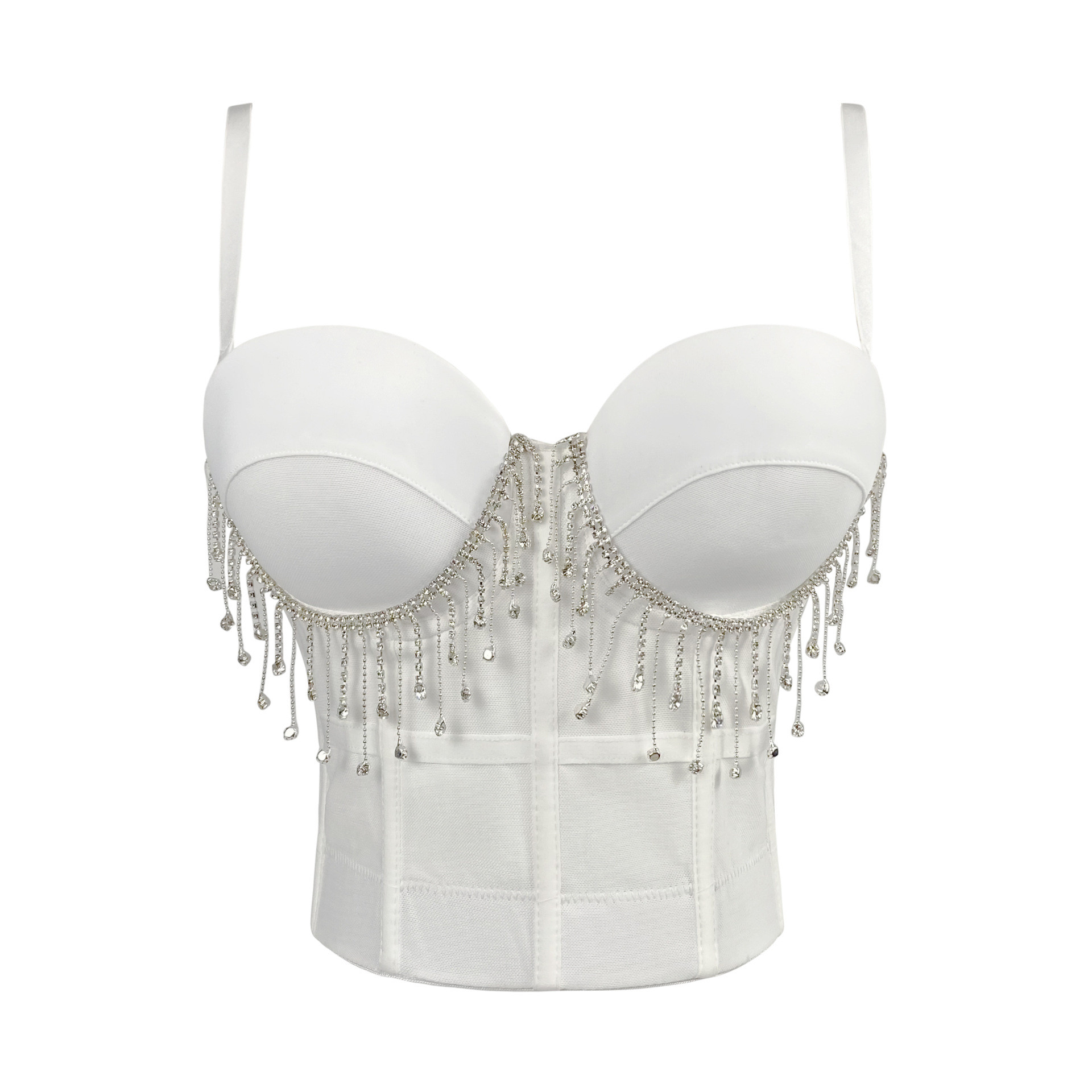 Wholesale Women Fashion Rhinestone Tassel Camisole Corset