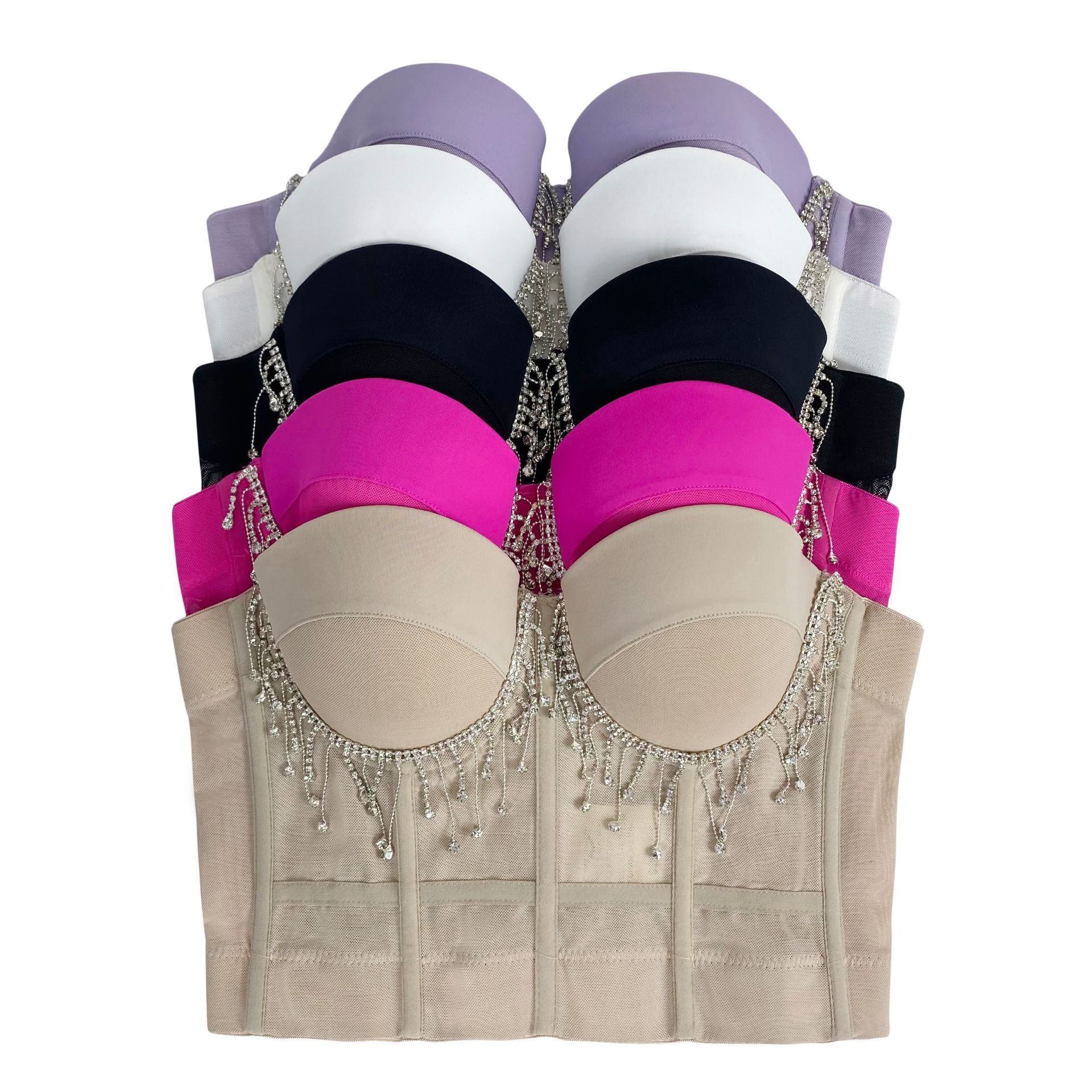 Wholesale Women Fashion Rhinestone Tassel Camisole Corset