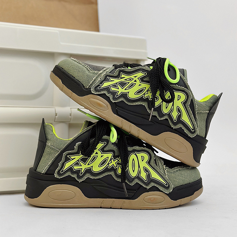 Wholesale Men'S Casual Letter Pattern Colorblock Sneakers