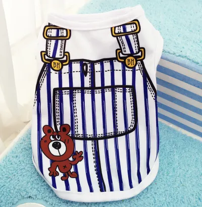 Fashion Fake Straps Mesh Breathable Pet Teddy Dog Vest Clothes