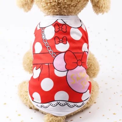 Fashion Fake Straps Mesh Breathable Pet Teddy Dog Vest Clothes