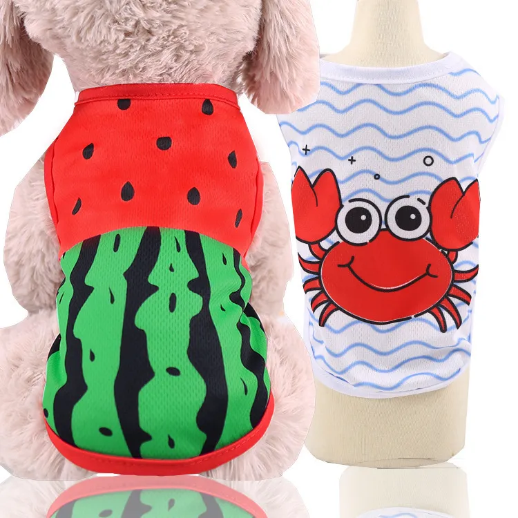 Fashion Fake Straps Mesh Breathable Pet Teddy Dog Vest Clothes