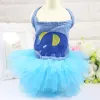 Embroidered Elephant Blue Dress