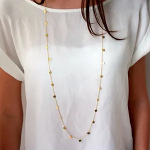 Women Simple Geometric Long Sequin Necklace