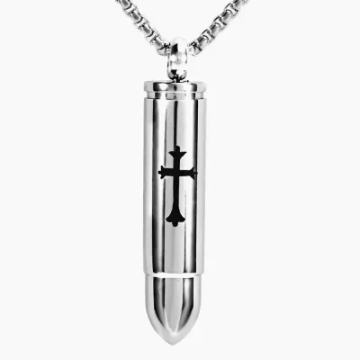 Men's Fashion Bullet Pendant Titanium Steel Necklace