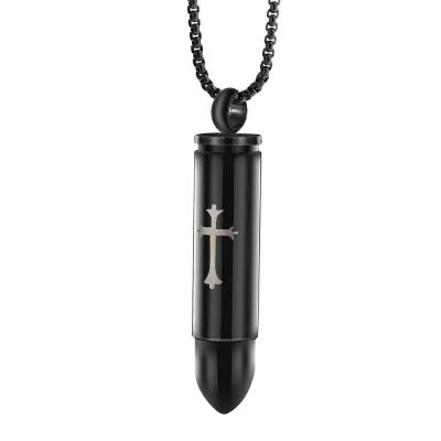 Men's Fashion Bullet Pendant Titanium Steel Necklace