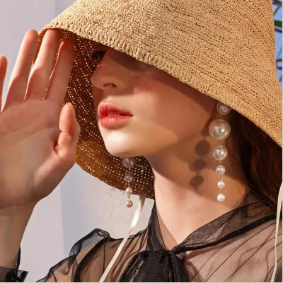 Women Fashion Pearl Tassel Earrings