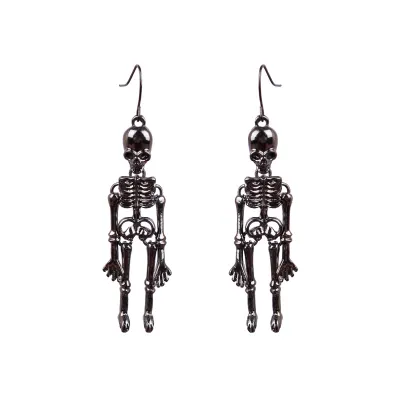 Women Skull Bones Exaggerated Nightclub Punk Style Earrings Jewelry