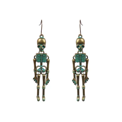 Women Skull Bones Exaggerated Nightclub Punk Style Earrings Jewelry