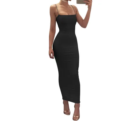Women's Sexy Solid Color Hooded Camisole Dress