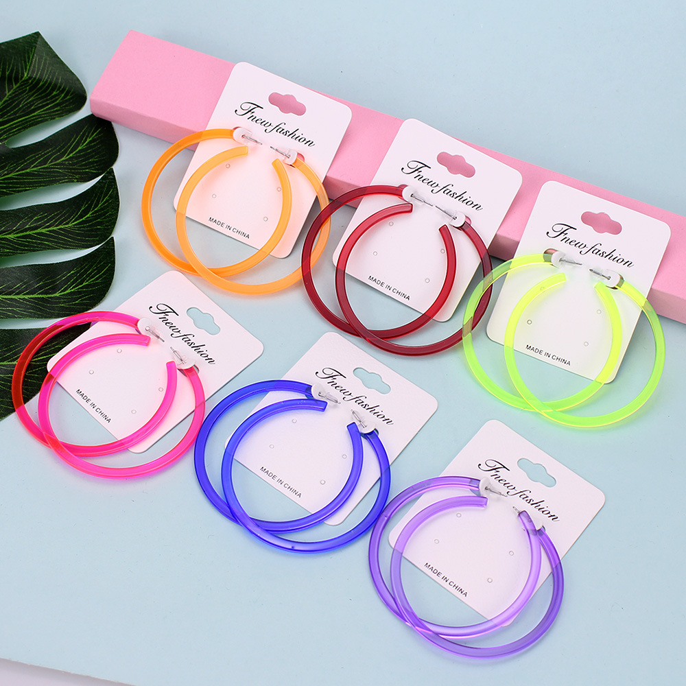 Plastic colored sale hoop earrings