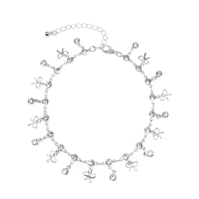 Women Handmade Chain Bow Knot Gold Anklet