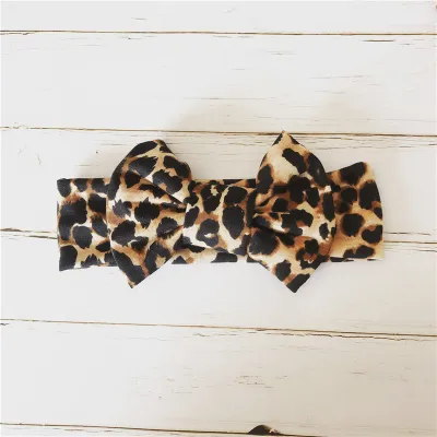 Children Kids Baby Fashion Girls Leopard Print Elastic Bow Tie Headband