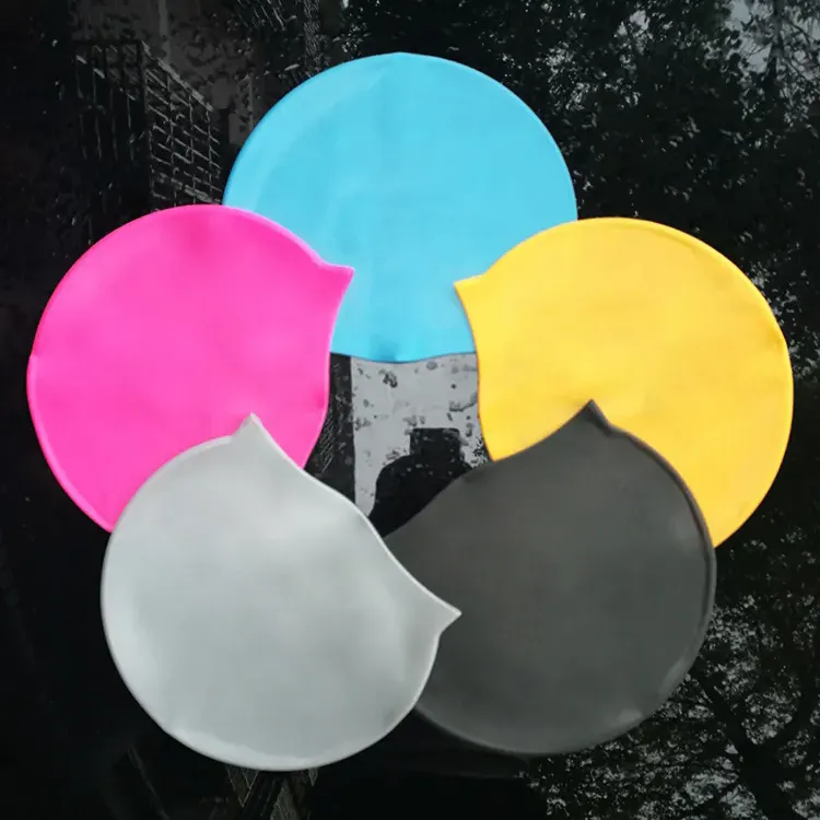Multicolor Silicone Swimming Cap for Women