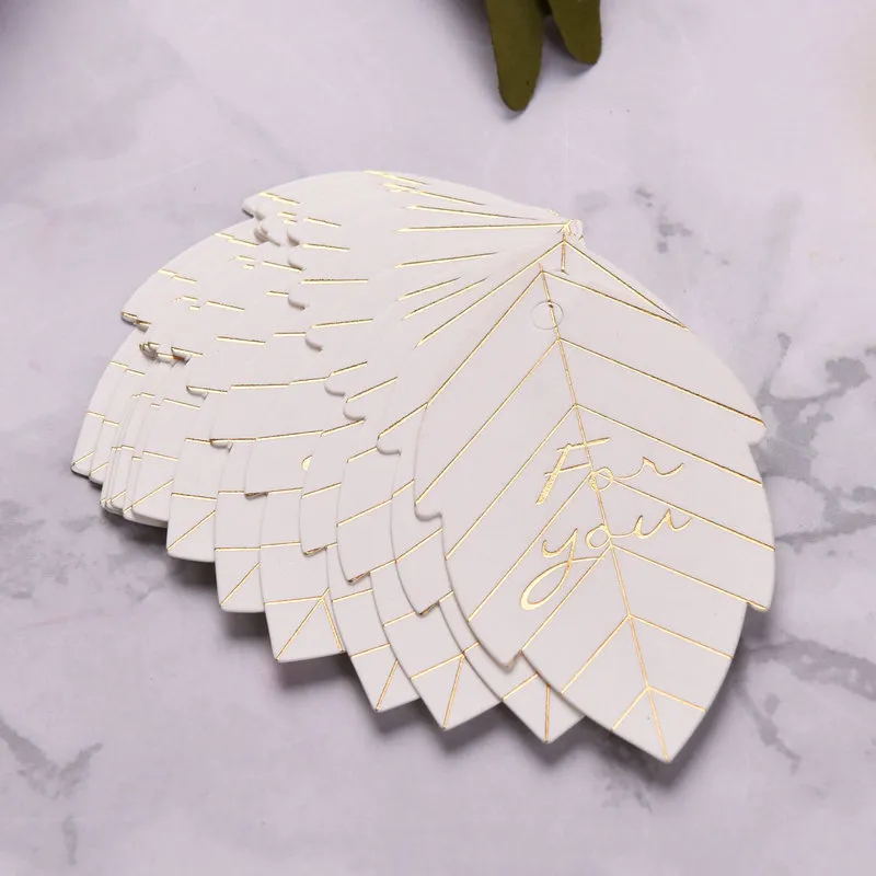 Bronzing Maple Leaf Thank You Gift Sealing Card for Jewelry Packaging