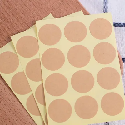Solid Color Blank Round Kraft Paper DIY Jewelry Packaging Sticker