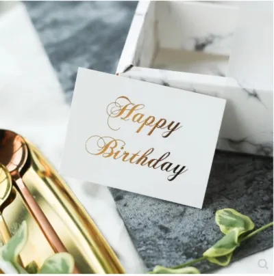 White Bronzing Blessing Packaging Small Greeting Card