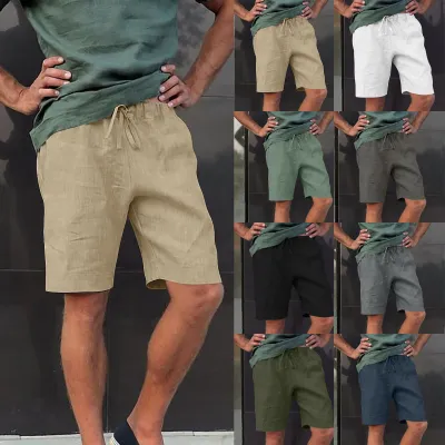 Men'S Casual Multi-Pocket Drawstring Shorts