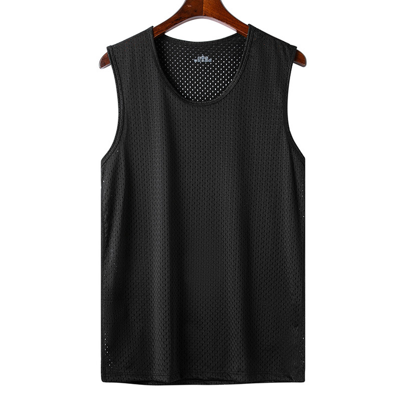 Tシャツ・カットソー [MATINKIM]two tone mesh knit vest for men in black TWO TONE MESH KNIT VEST FOR MEN IN BLACK – Matin Kim