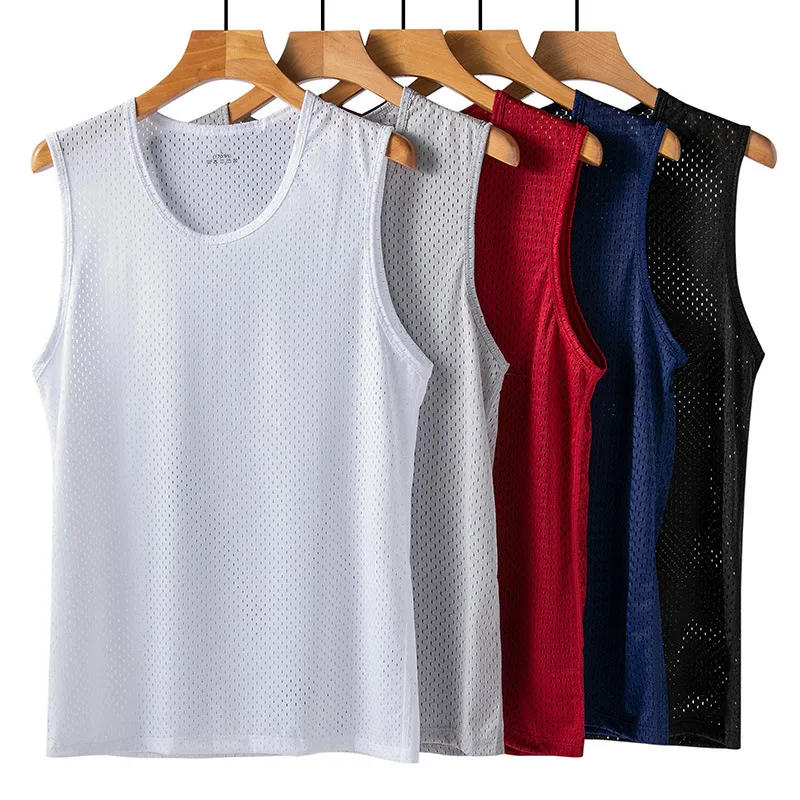 Men's Sports Mesh Breathable Vest Round Neck Polyester Blended
