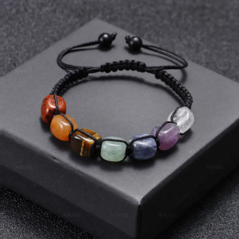 Men's Natural Tiger Eye Agate Multicolor Beaded Bracelet