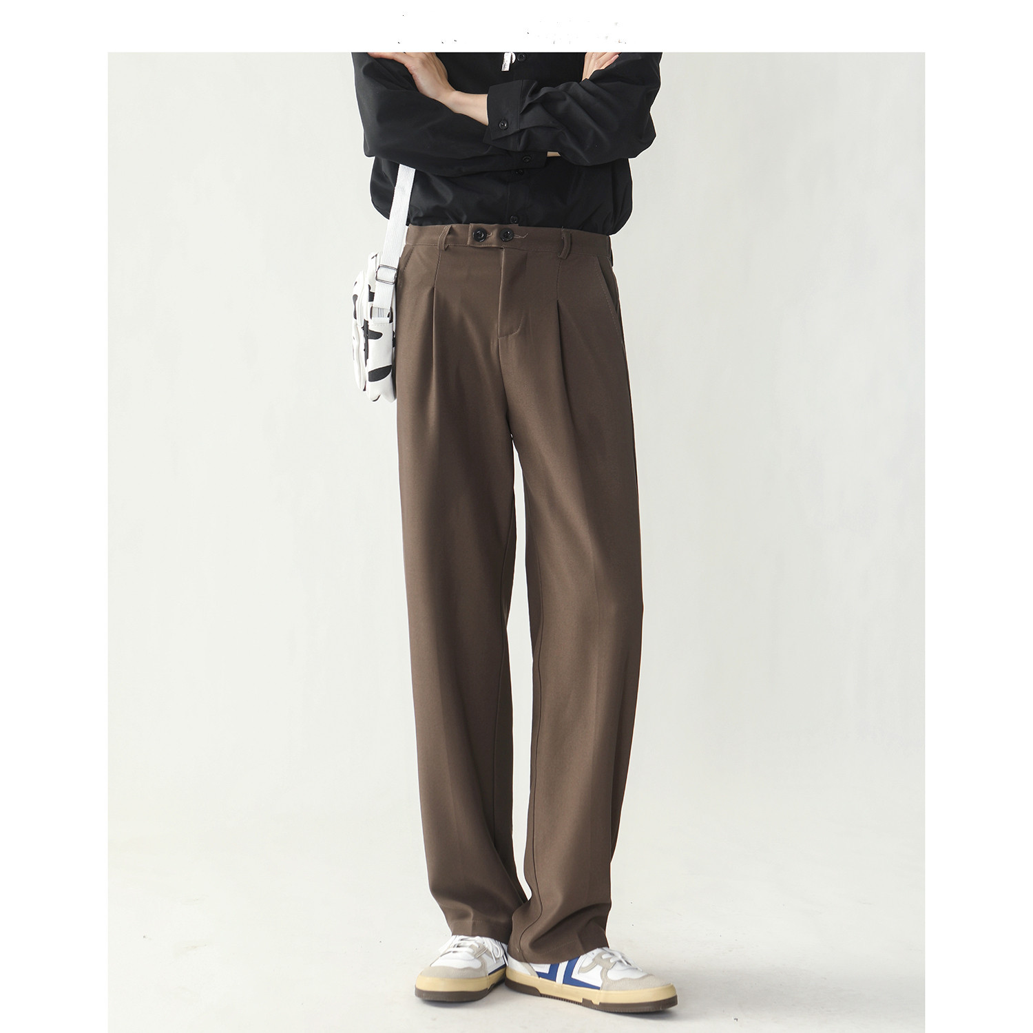 Wholesale Men'S Casual Solid Color Drape Loose Straight Trousers