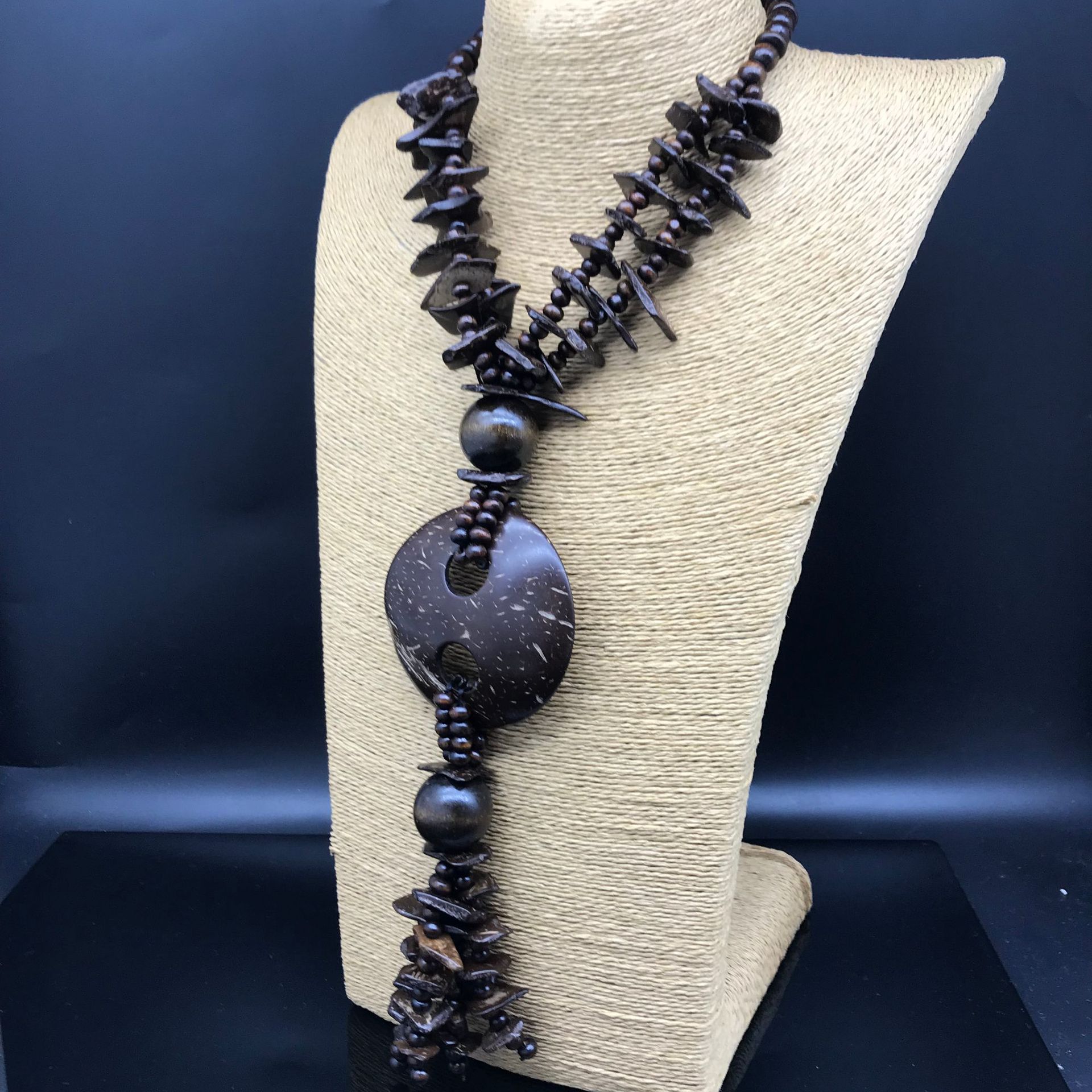 Bronze beaded lariat necklace | aftcra