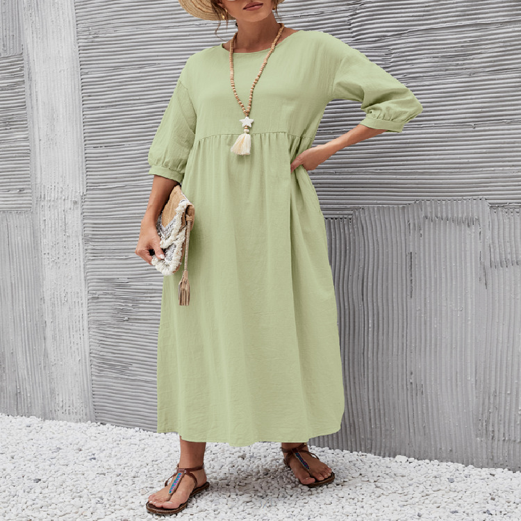 Wholesale Women'S Solid Color Fashion Lantern Sleeve Loose