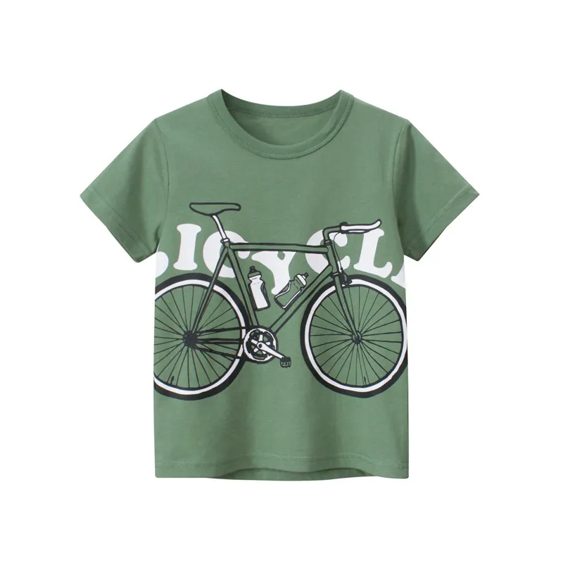 Children Kids Baby Boys Basic Short Sleeve Dinosaur Print Cotton T-Shirt