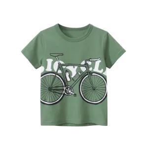 Children Kids Baby Boys Basic Short Sleeve Dinosaur Print Cotton T-Shirt