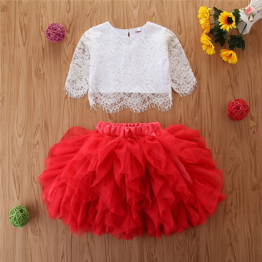 Wholesale Children Kids Baby Fashion Girls Lace Mesh Top And