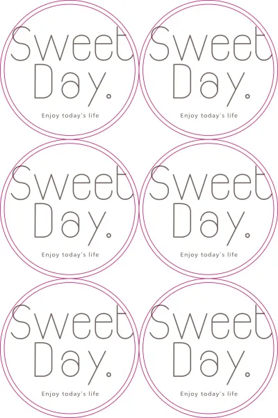 Round Sweet Day Bakery Package Closure Stickers Mirror Laminated Film Offset Printing Powerful Yellow Background Hot Glue
