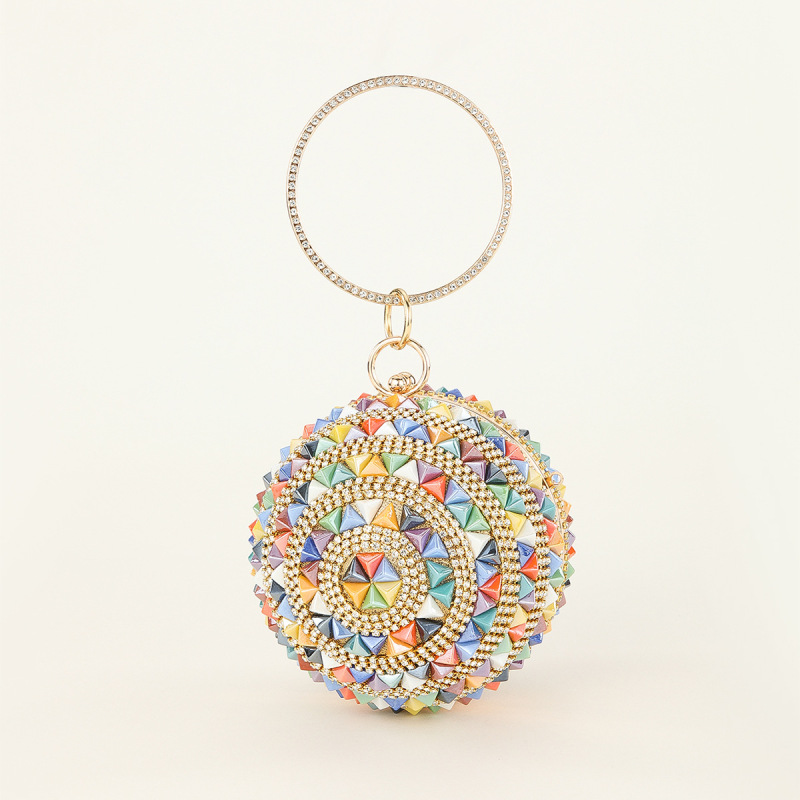 Gold diamonds rhinestone round ball mini evening orders bags