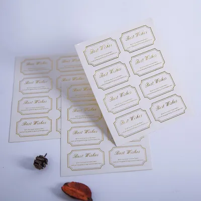 Blessing Bronzing Baking Packaging Gift Box English Label Mirror Sticker