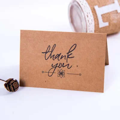 Creative Retro Kraft Paper Simple Blessing Message Packaging Gift Box Card