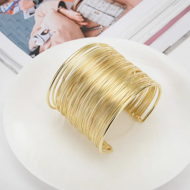 Women's Simple Glossy Multilayer Metal Bangle