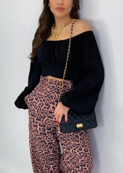 Women Fashion Elegant Solid Color Off-Shoulder Puff Sleeve Crop Top Blouse
