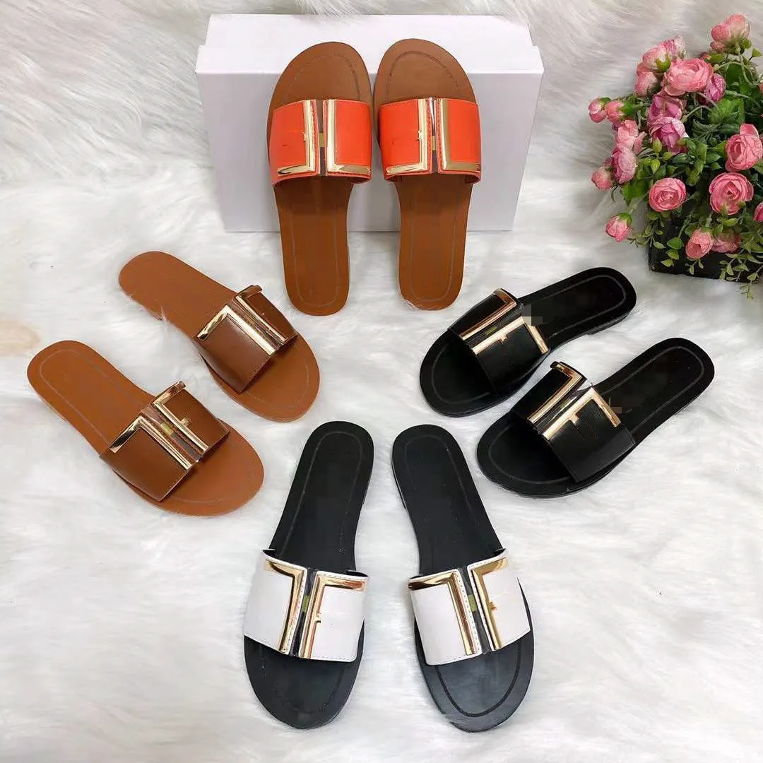 Wholesale Fashion solid color designer sandals flip flops casual home slippers  women's sandals flat shoes RCC TT Famous brand in shoes From m.