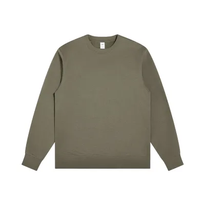 Men's Fashion Solid Color Plus Velvet Loose Round Neck Long Sleeve Sweatshirt Pullover