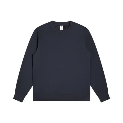 Men's Fashion Solid Color Plus Velvet Loose Round Neck Long Sleeve Sweatshirt Pullover