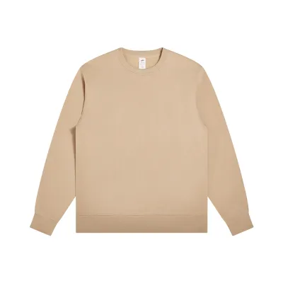 Men's Fashion Solid Color Plus Velvet Loose Round Neck Long Sleeve Sweatshirt Pullover